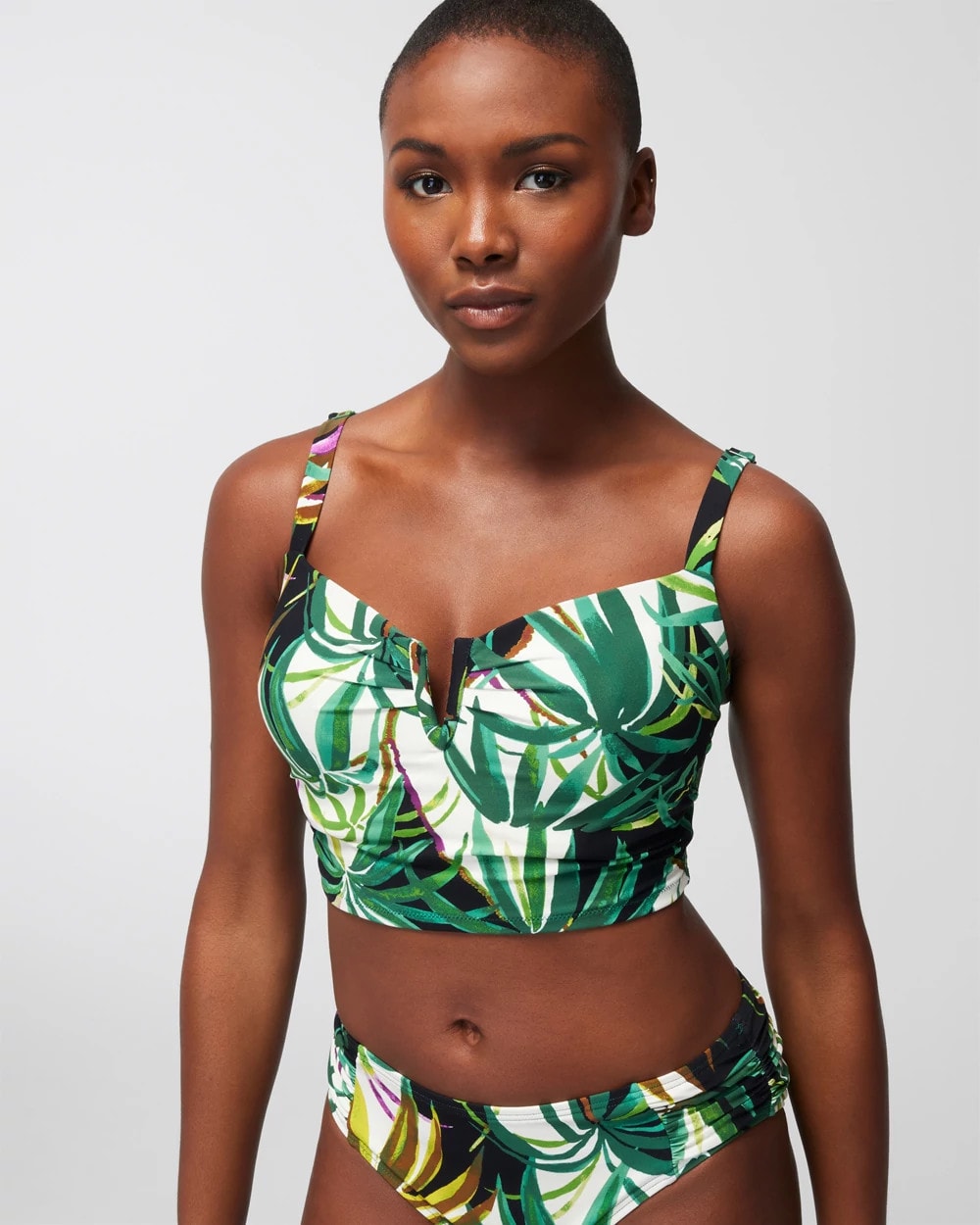 BUNGALOW PALMS MINI IVORY - V-Wire Cropped Bikini Top