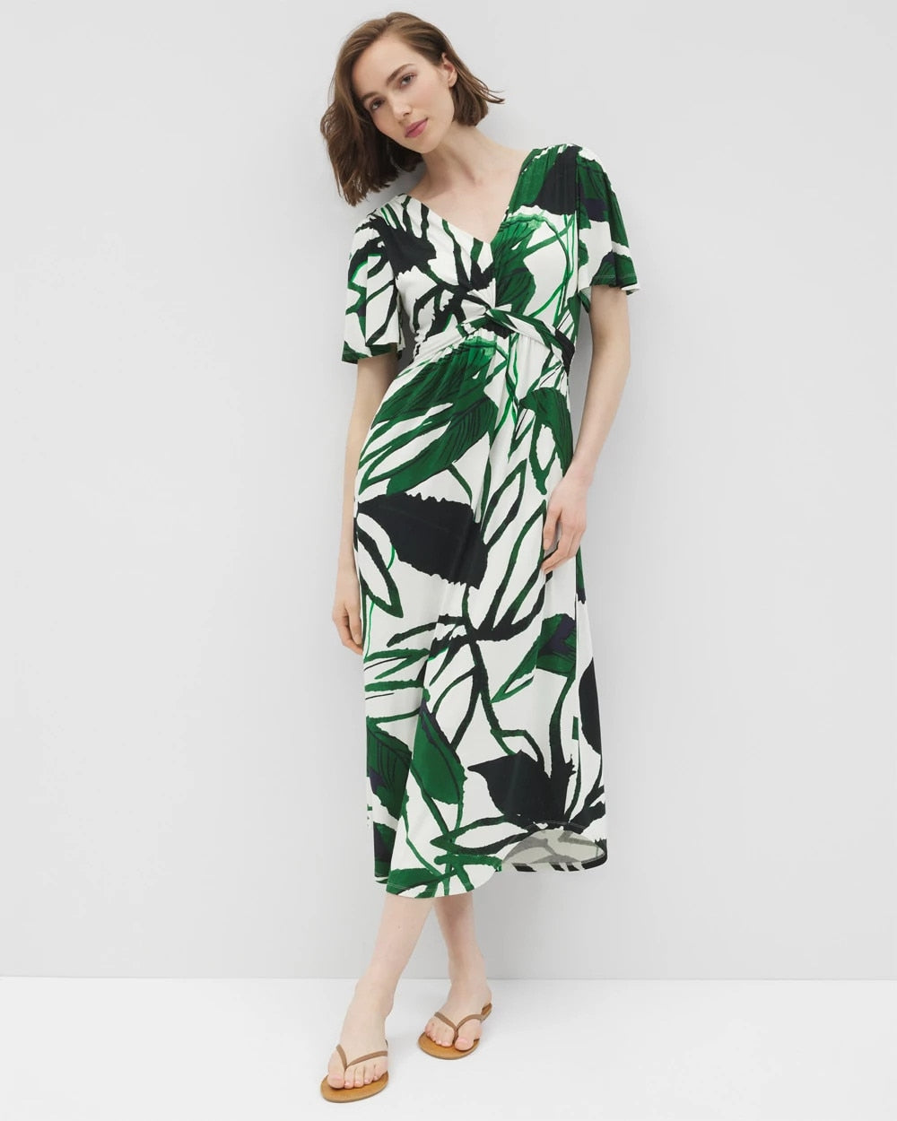 INKY LEAVES GRAND COCONUT - Pamilla Midi Bra Dress