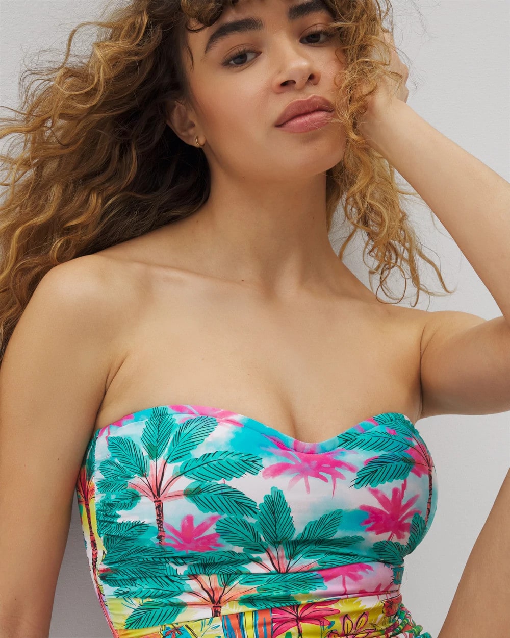 MULTI - St. Tropez Shirred Bandeau One-Piece Suit