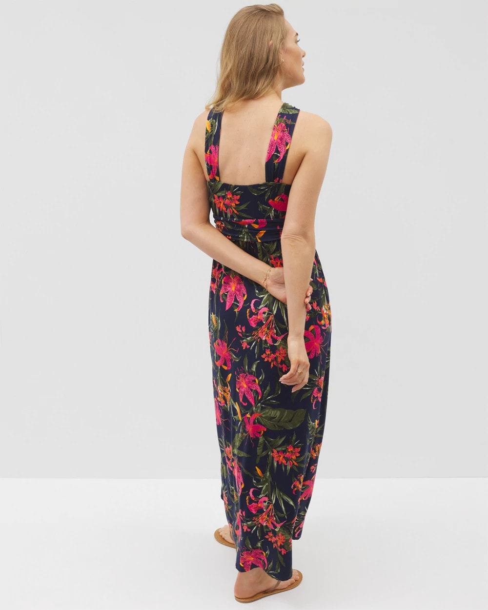 LE TIGRE TROPIC NAVY - Bayside Halter Maxi Bra Dress