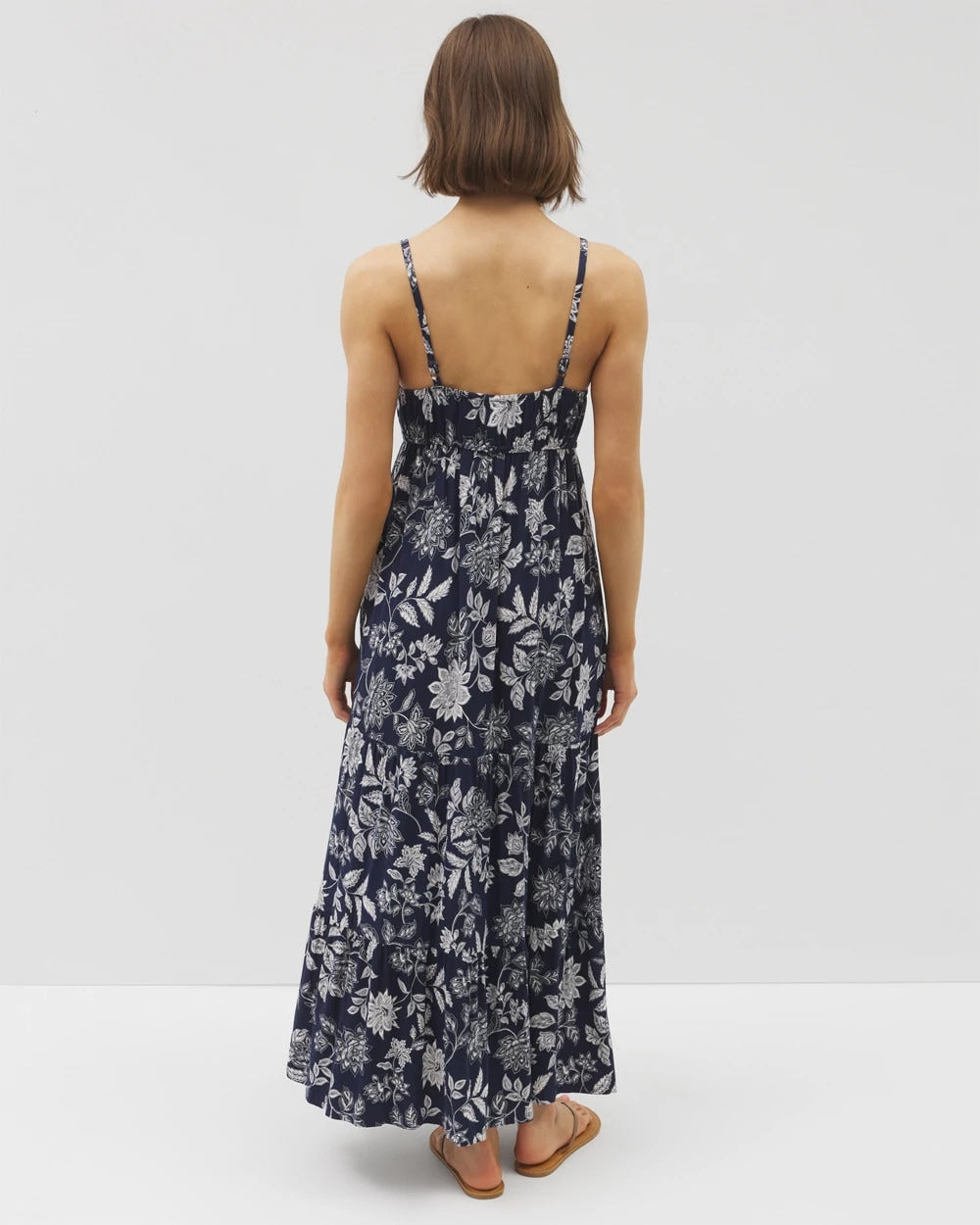 MEANDERING GARDEN A NAVY - Rio Maxi Bra Dress