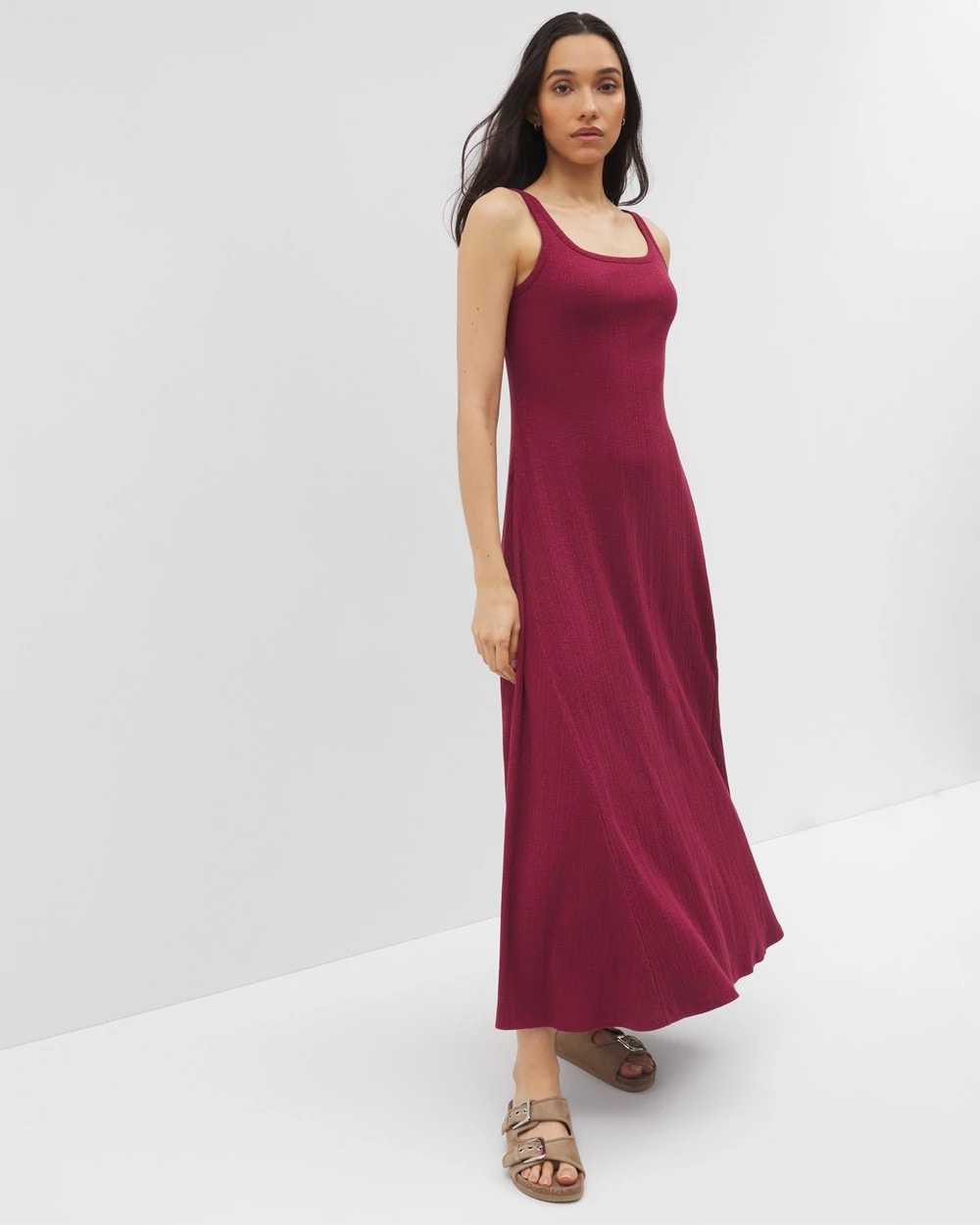 GARNET - Rib Square Neck Lounge Dress
