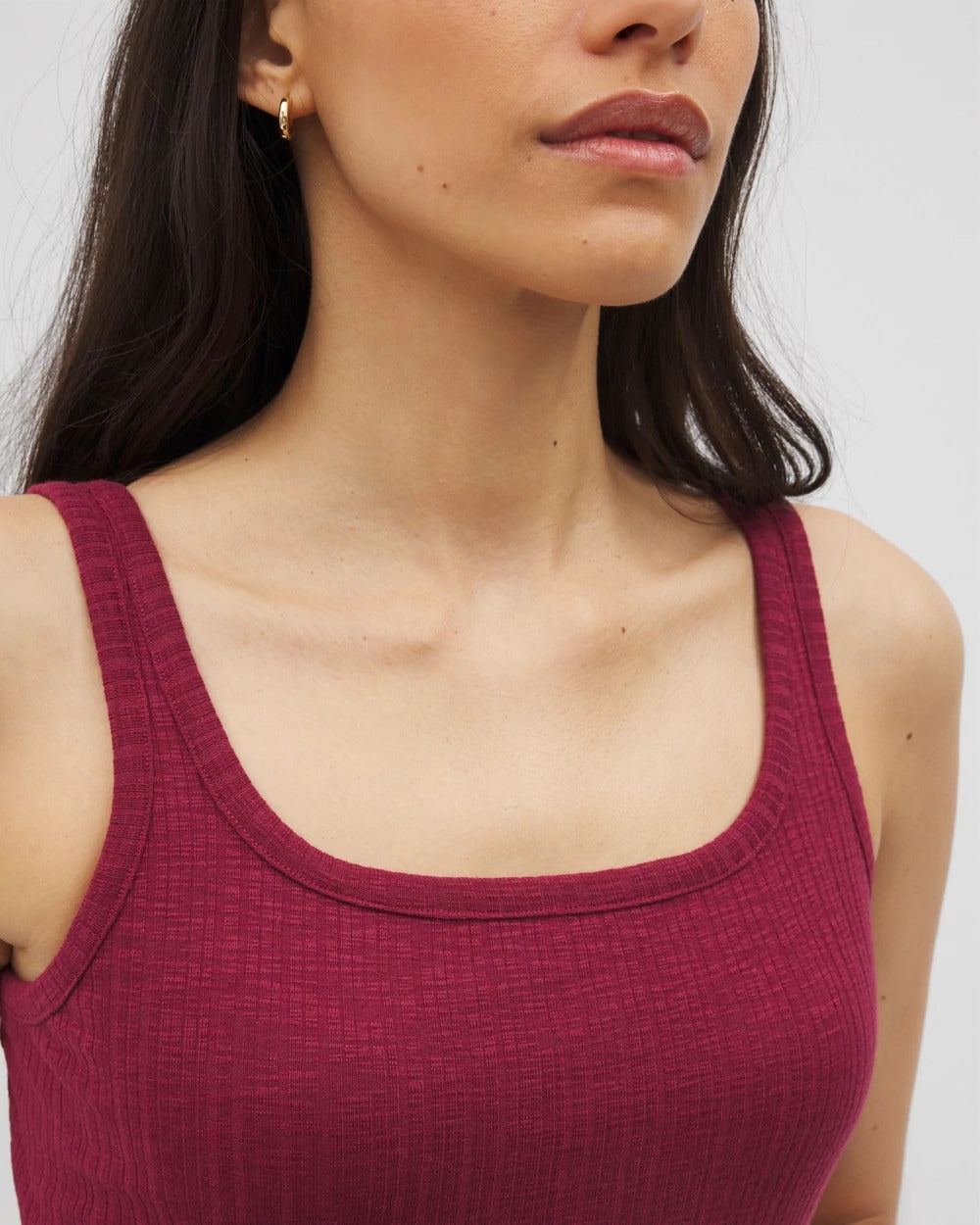 GARNET - Rib Square Neck Lounge Dress