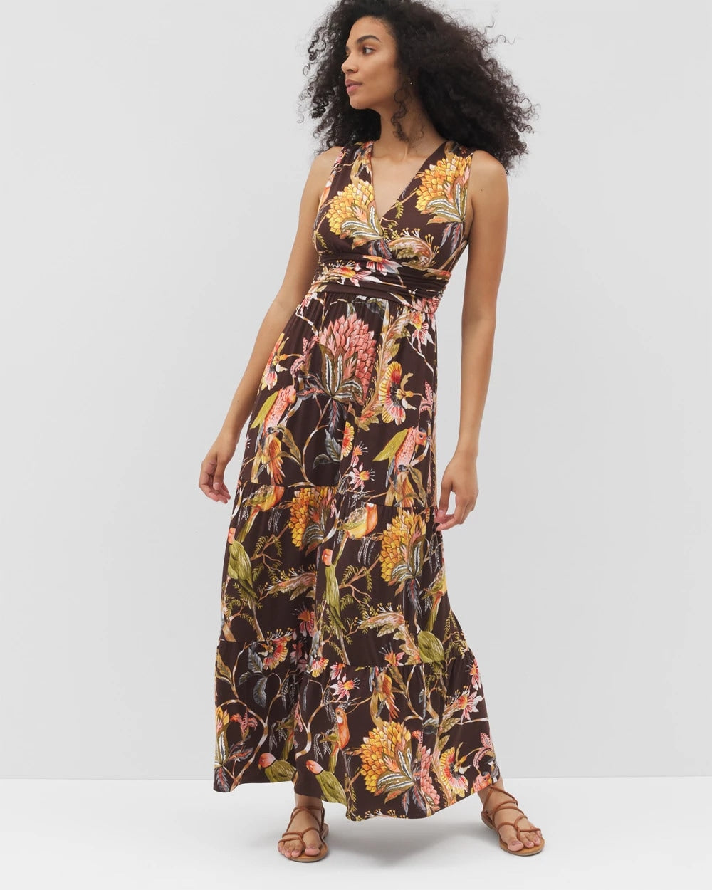 PARROT-DISO PLUME G FR - Goddess Tiered Maxi Dress