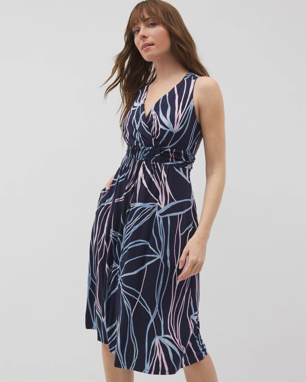 SO RELEAFED GRAND NAVY - Cross Back Strap Bra Dress