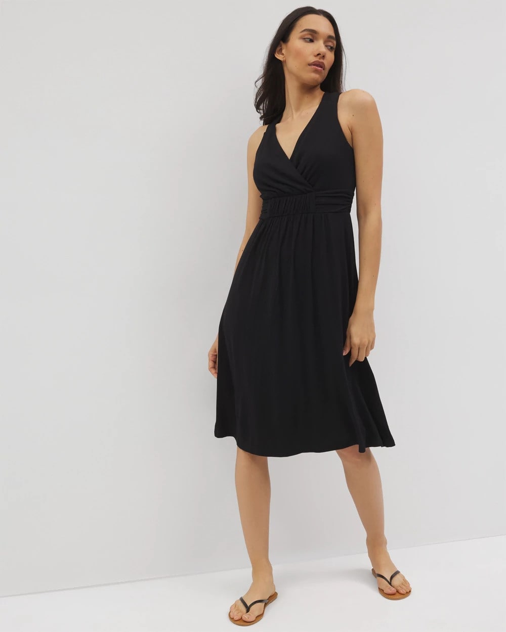 BLACK - Cross Back Strap Bra Dress