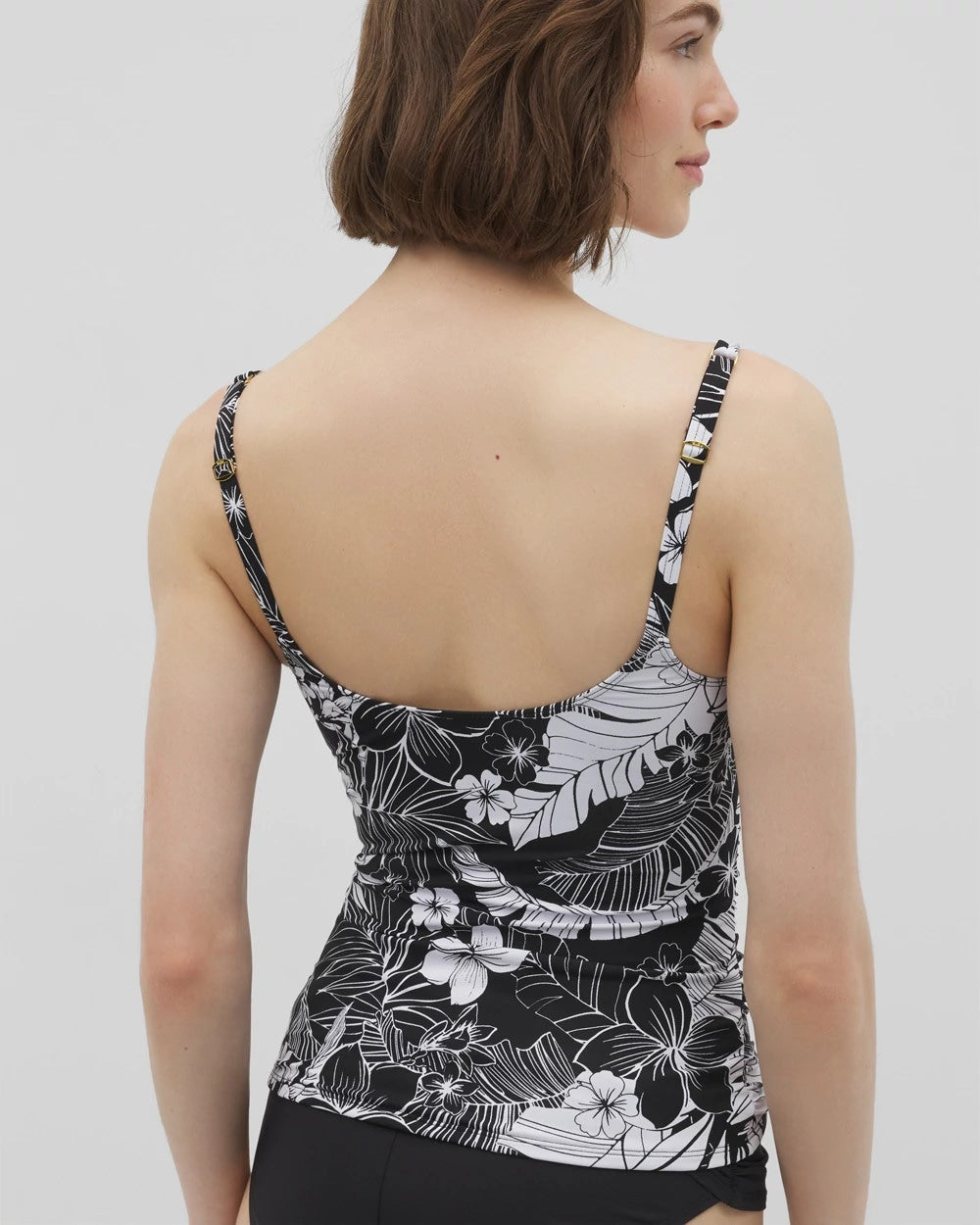 BLACK - Scoop Neck Tankini