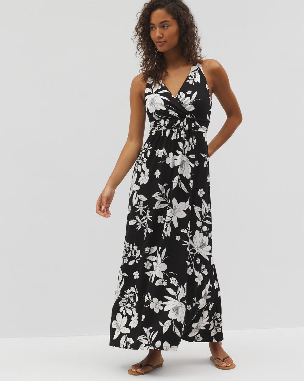 PLUMERIA DREAM G BLACK - Isla Cross Back Maxi Bra Dress