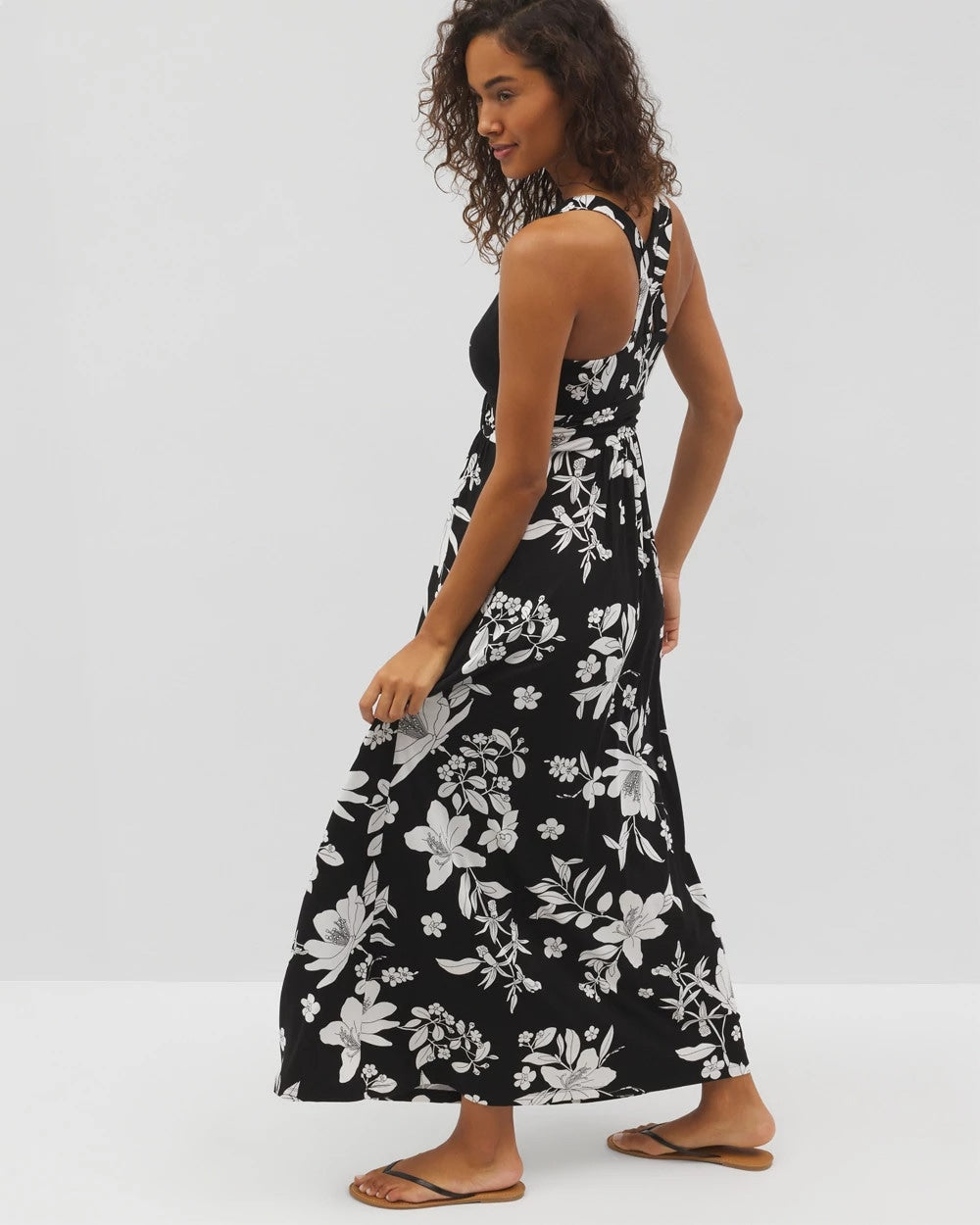 PLUMERIA DREAM G BLACK - Isla Cross Back Maxi Bra Dress