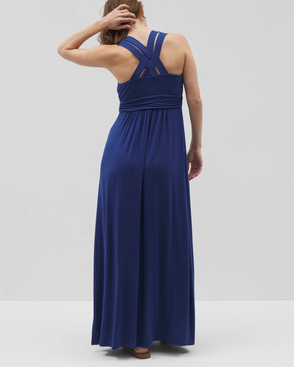 NAVY PEONY - Isla Cross Back Maxi Bra Dress