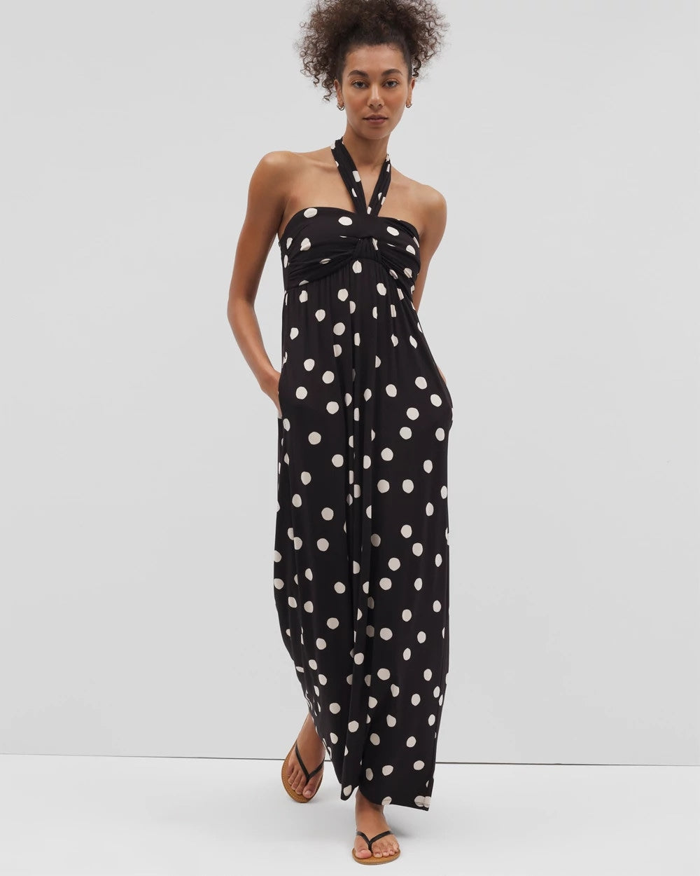 MOVEMENT DOT BLACK - Retreat Maxi Bra Dress