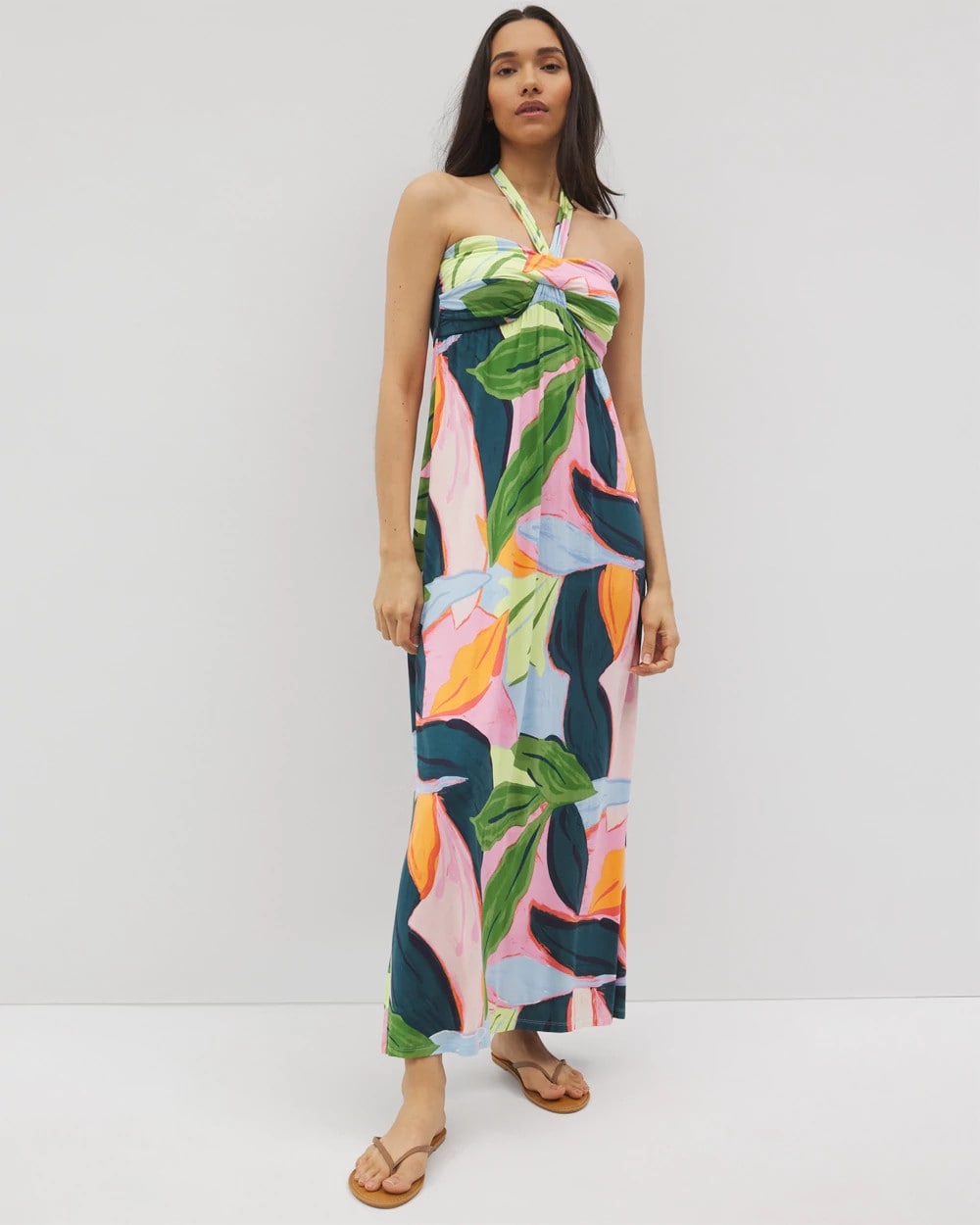 FLIRTY FLORA DARK SEA - Retreat Maxi Bra Dress