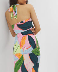 FLIRTY FLORA DARK SEA - Retreat Maxi Bra Dress