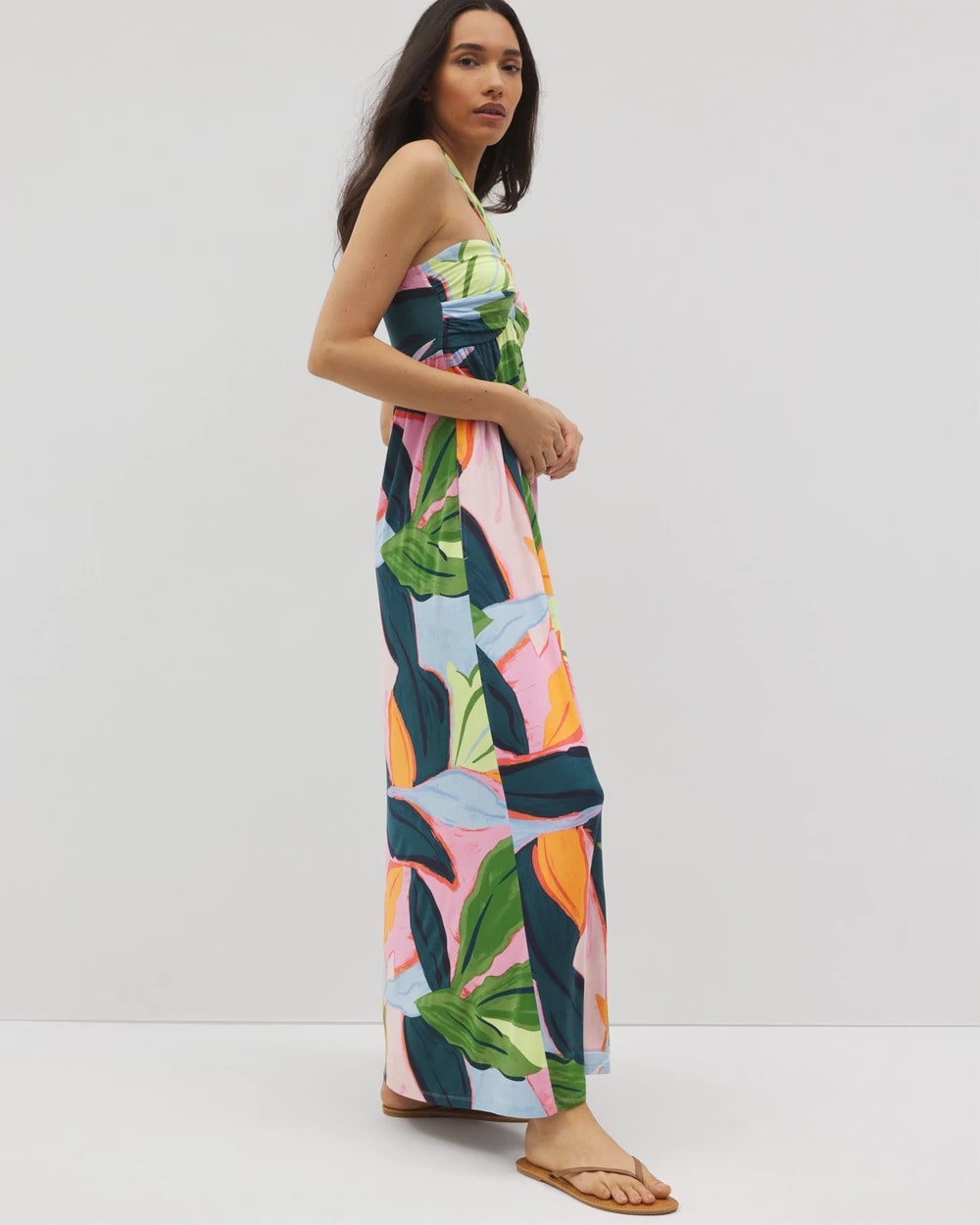 FLIRTY FLORA DARK SEA - Retreat Maxi Bra Dress