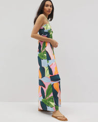 FLIRTY FLORA DARK SEA - Retreat Maxi Bra Dress