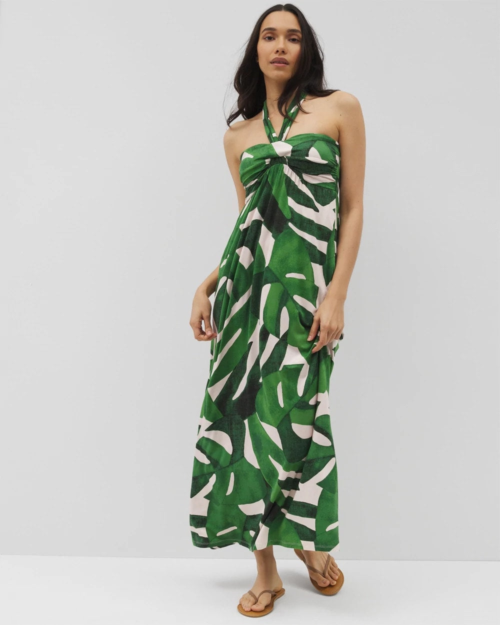 TROPICAL BREEZE G PALM - Retreat Maxi Bra Dress