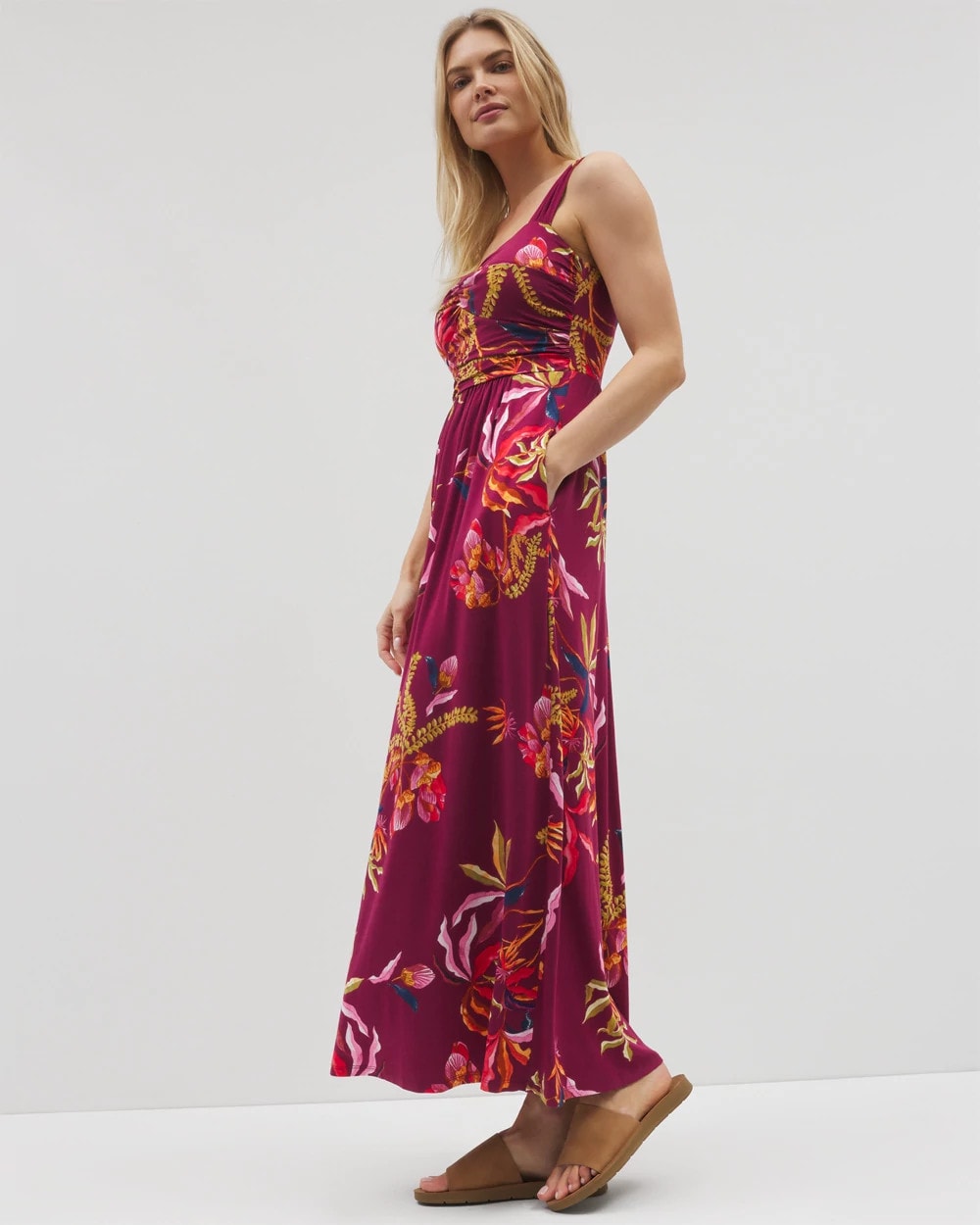 SUNRISE FLORA RED BEAUTY - Bahia Maxi Bra Dress