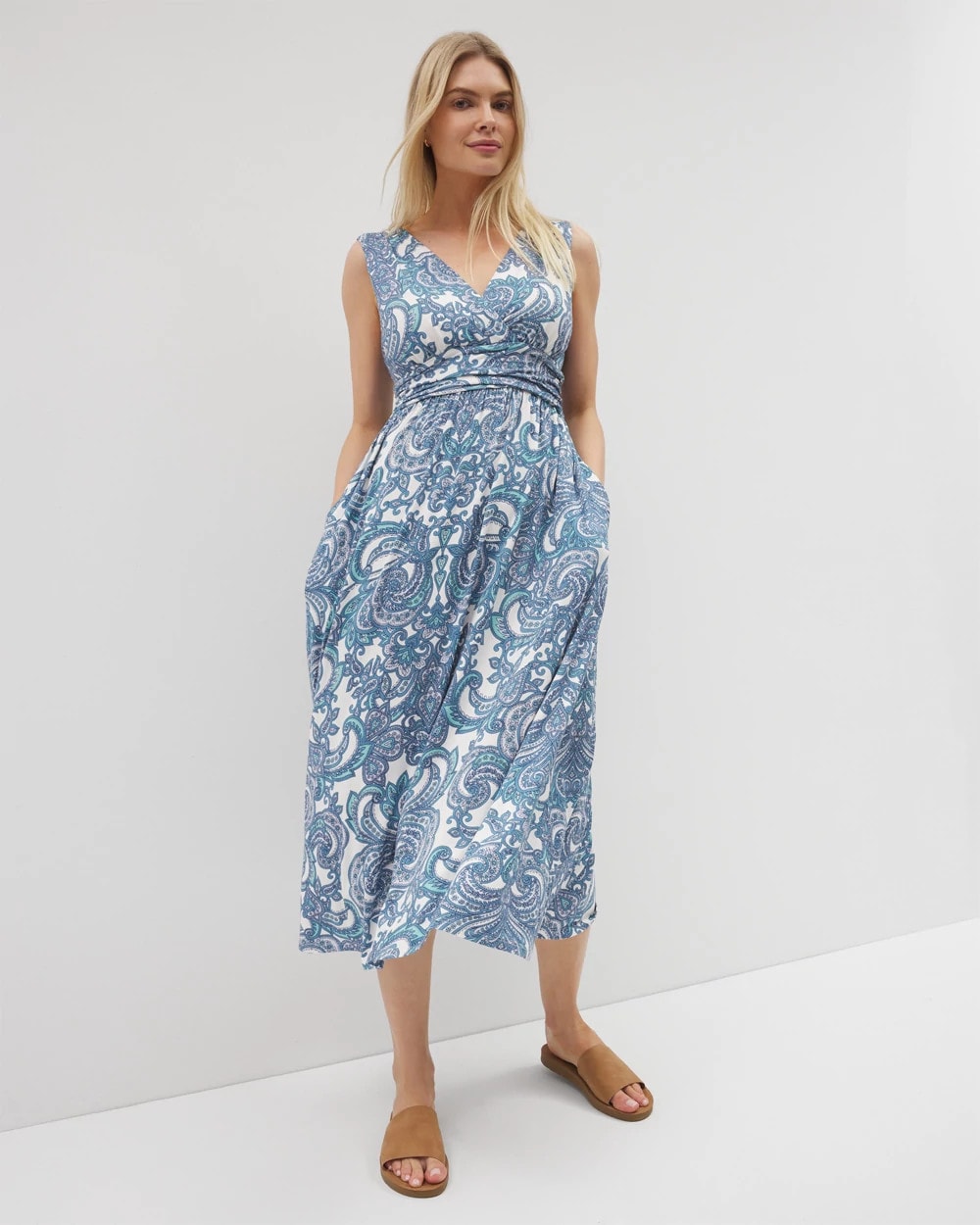 SHOW OFF PAISLEY COCONUT - Goddess Midi Bra Dress