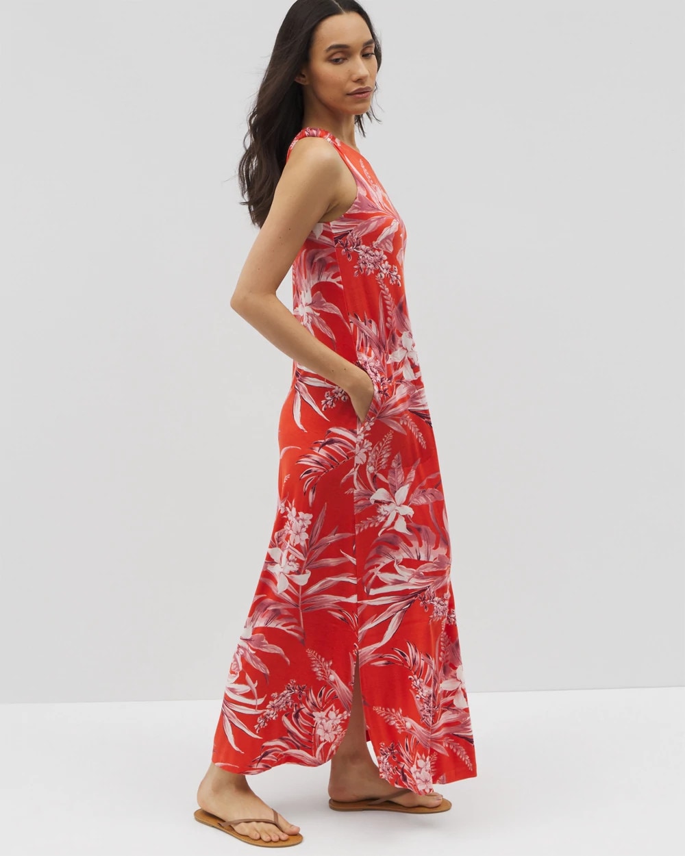 PALM PERFECT G GOJI BERRY - One-Shoulder Maxi Bra Dress