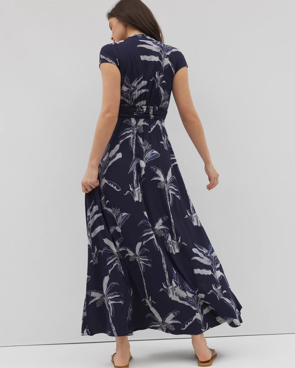 PALM TOILE NIGHTFALL NAVY - Serenity Maxi Bra Dress
