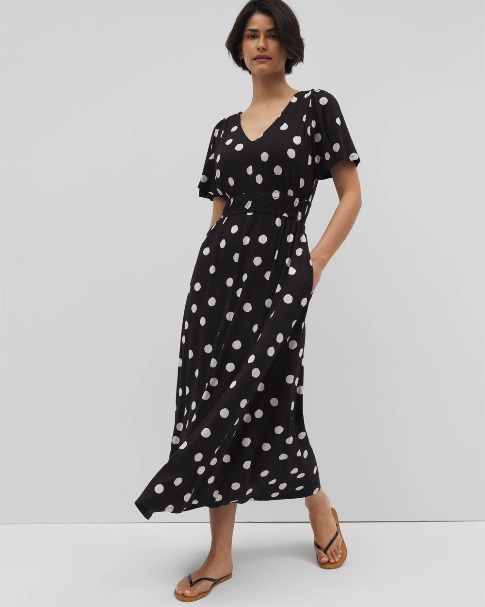 MOVEMENT DOT BLACK - Oasis Midi Bra Dress