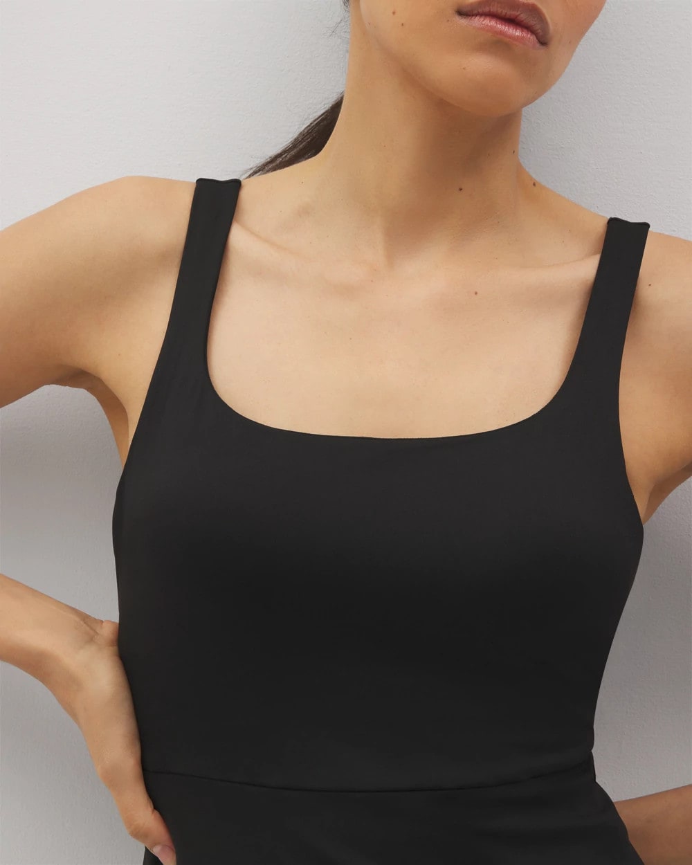 BLACK - Lounge Square Neck Midi Dress
