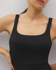 BLACK - Lounge Square Neck Midi Dress