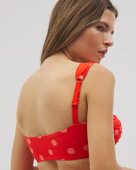 MOVEMENT DOT MINI CORAL - Soma Swim Ruched Bikini Top