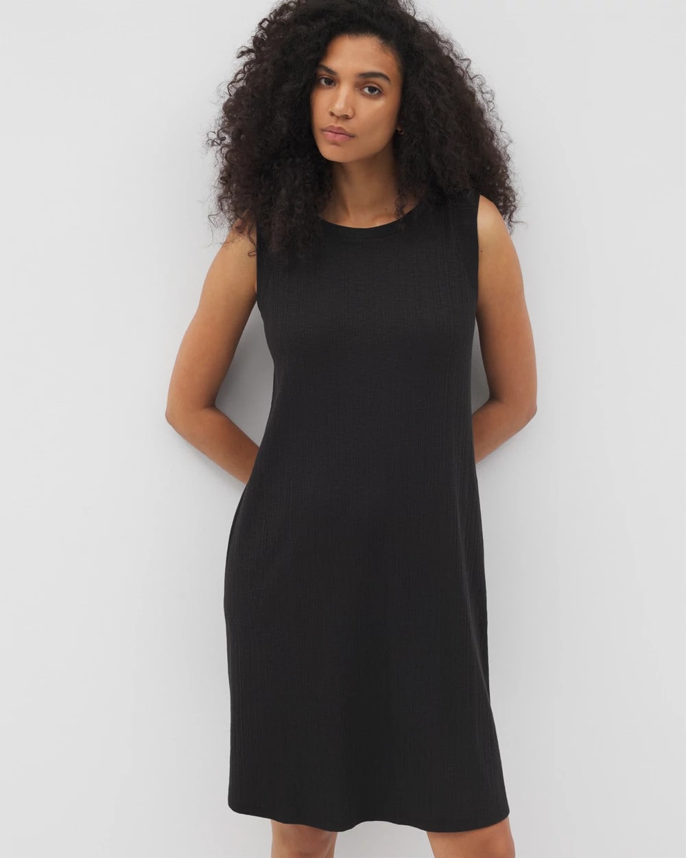 BLACK - Rib Lounge Short Dress