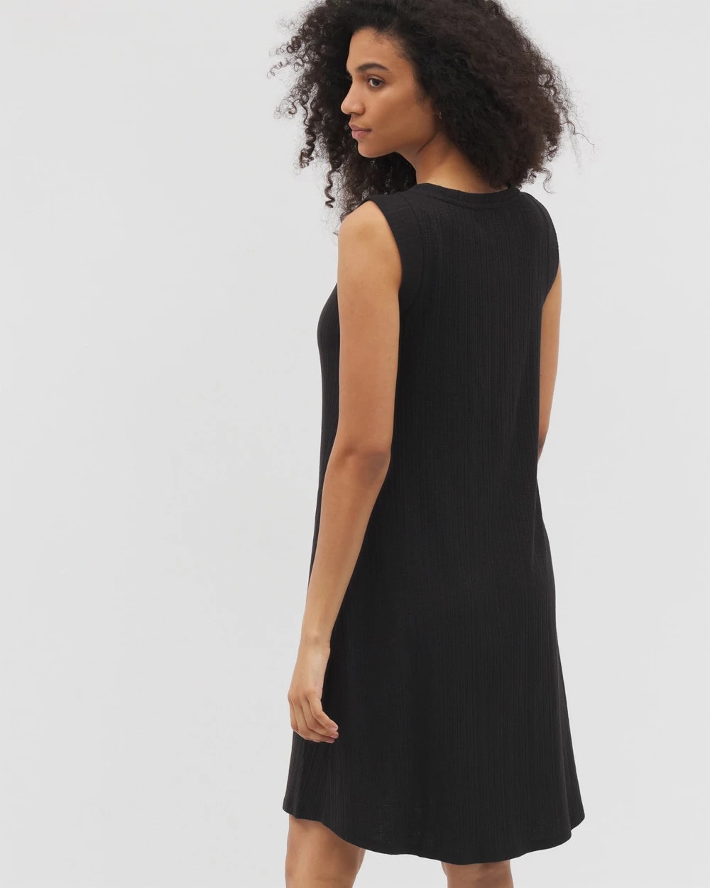 BLACK - Rib Lounge Short Dress