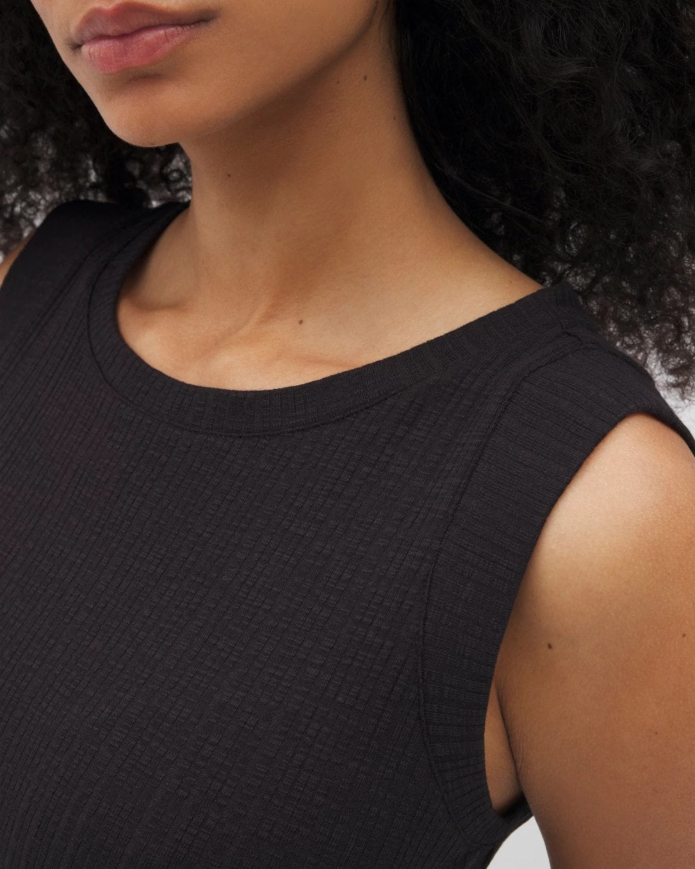 BLACK - Rib Lounge Short Dress