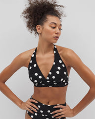 MOVEMENT DOT MINI B - Shirred Halterkini Top