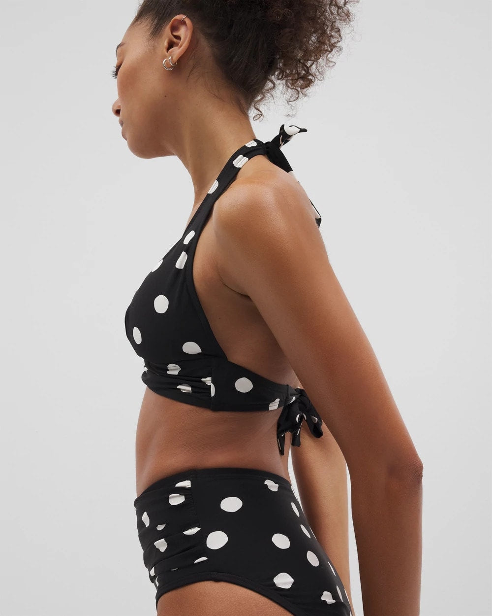 MOVEMENT DOT MINI B - Shirred Halterkini Top