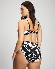 MEANDERING LEAF BLACK - High-Waist Enbliss Bottom