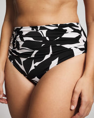 MEANDERING LEAF BLACK - High-Waist Enbliss Bottom