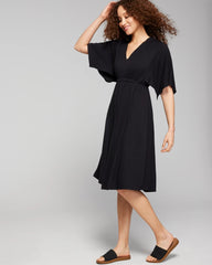 BLACK - Flutter Sleeve Short Bra Dress