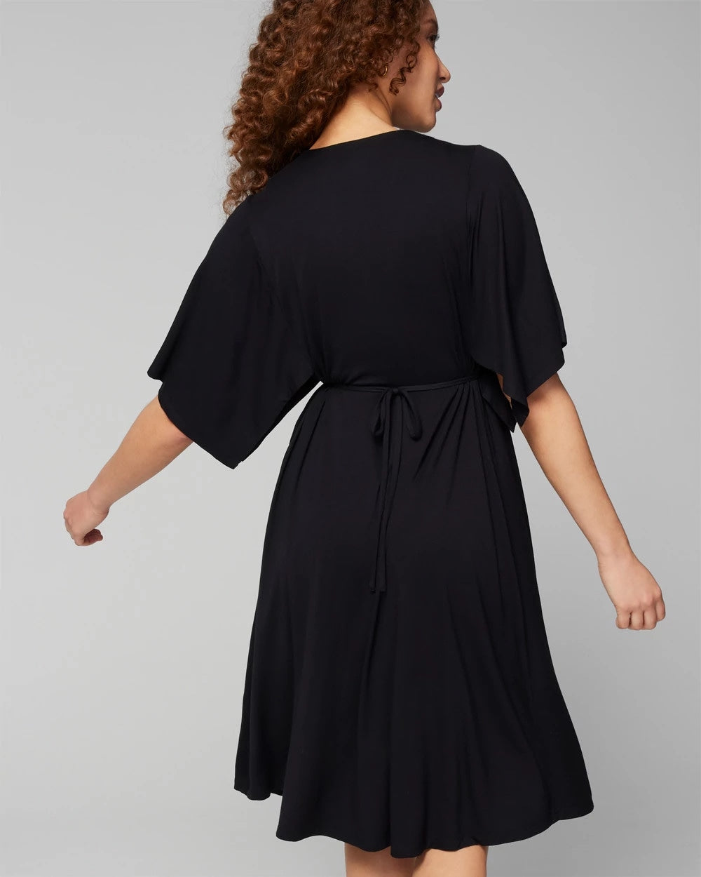BLACK - Flutter Sleeve Short Bra Dress