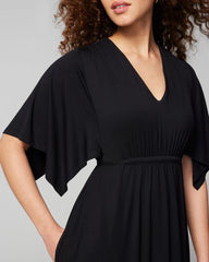 BLACK - Flutter Sleeve Short Bra Dress