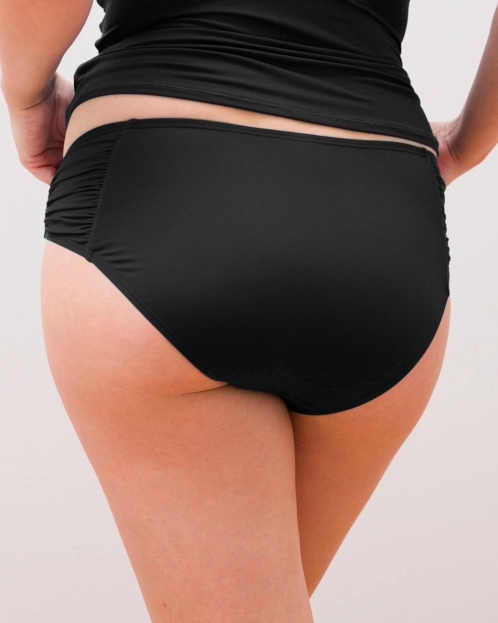 BLACK - Ruched Side Bikini Bottom