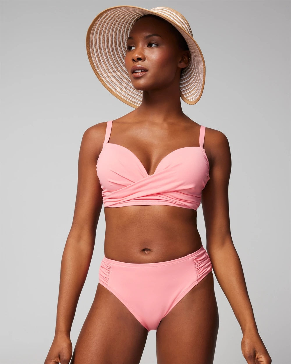 SHELL PINK - Ruched Bikini Bottoms