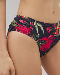 LE TIGRE TROPICAL NAVY - Soma Swim Ruched Bikini Bottoms