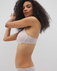 GRAY GLASS - Push-Up Plunge Bra with Lace