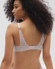 GRAY GLASS - Push-Up Plunge Bra with Lace
