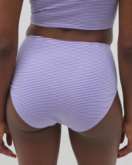 BLUE SEERSUCKER - Seersucker High-Waist Bottoms