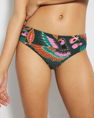 PARROT-ISE LUSH EMERALD - Ruched Side Bikini Bottom