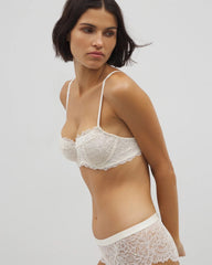IVORY - Soma Balconette Unlined Bra with Lace