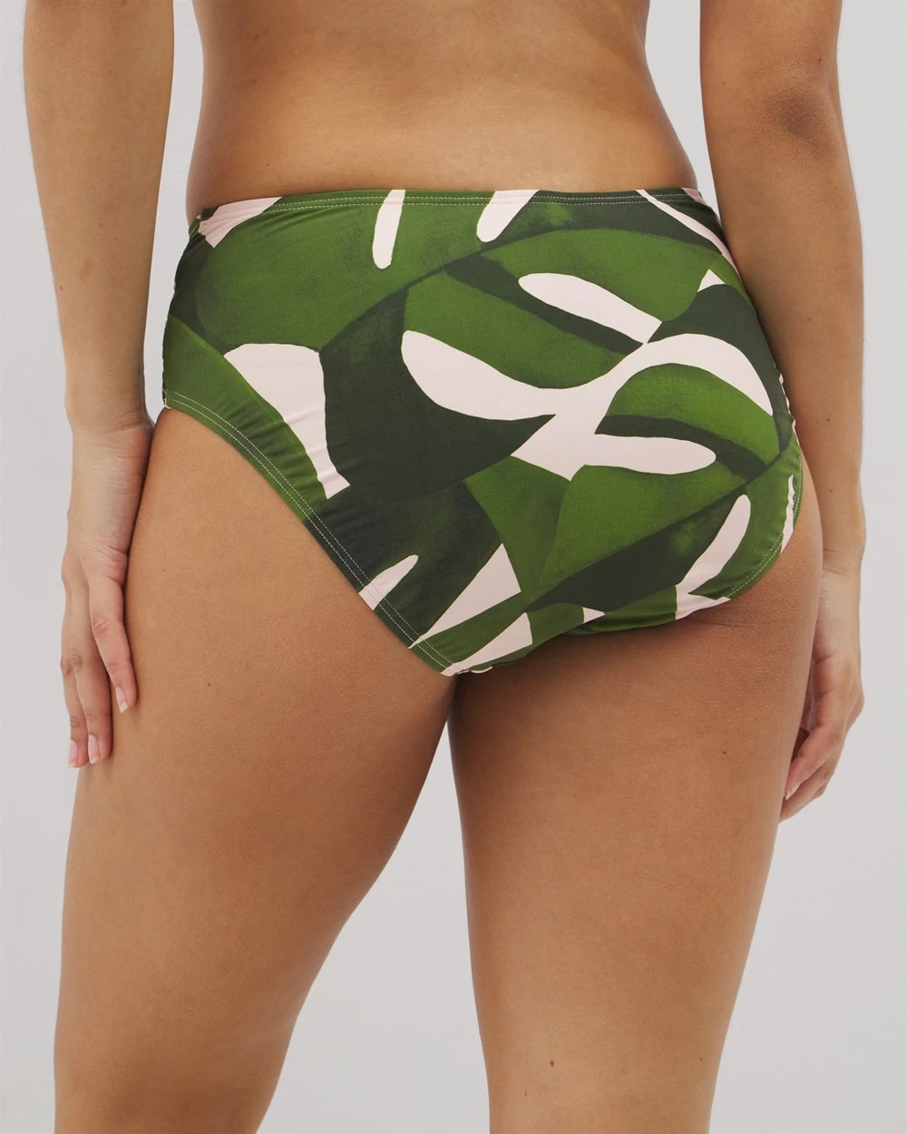 TROPICAL BREEZE MID PALM - Soma Swim Twist-Front Bikini Bottoms