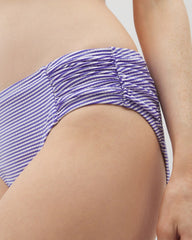 BLUE SEERSUCKER - Ruched Bikini Bottoms