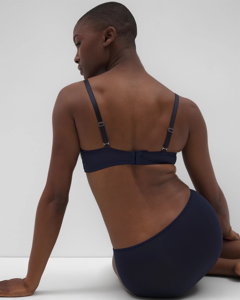 PALE SAND W NAVY - Unlined Bra