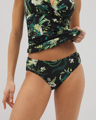 TROPICAL TWIST BLACK - Ruched Side Bottom